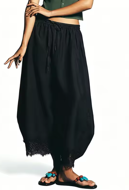 Boho Wide-Leg Capri Pants