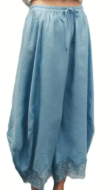 Boho Wide-Leg Capri Pants
