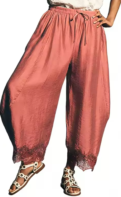 Boho Wide-Leg Capri Pants
