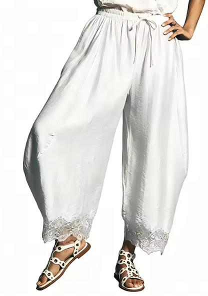 Boho Wide-Leg Capri Pants